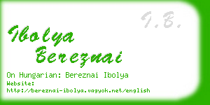 ibolya bereznai business card